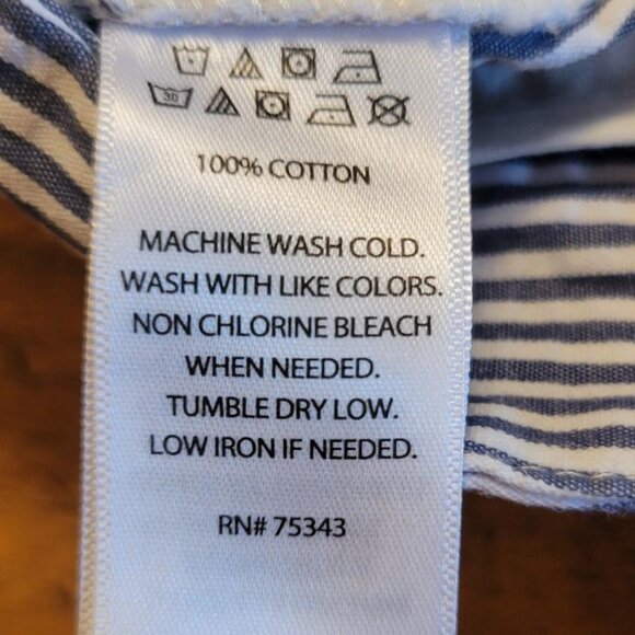 Cynthia Rowley Blue & White Seersucker Shorts - Picture 7 of 9